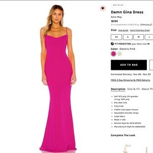 Katie may Damn Gina hot pink floor length dress size S NET